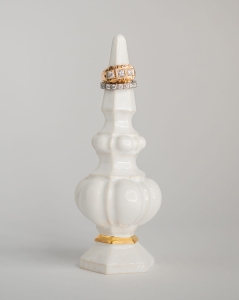 ręcznie wykonany, ceramiczny stojak na pierścionki